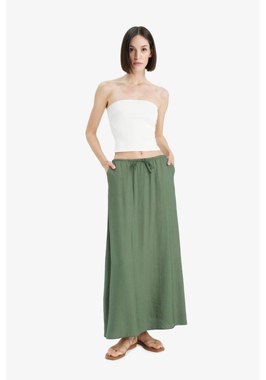 Defacto A Kesim Normal Bel Krinkıl Kumaş Midi Etek F6501ax25smkh482 Haki Defacto A Kesim Normal Bel Krinkıl Kumaş Midi Etek F6501ax25smkh482 Haki