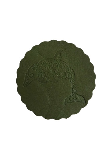 GERÇEK DERİ KARIŞIK RENKLİ BARDAK ALTLIKLARI  6 ADET Kahverengi