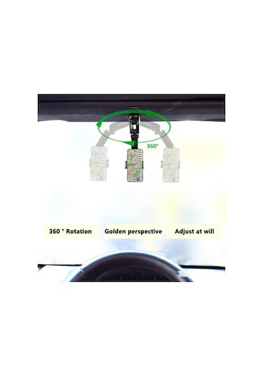 Dianziye 540 Derece Döner Yeşil Güneş Koruyucu Telefon Tutucu - Araç, Mutfak, Masa Üstü Kullanıma Uygun - Güvenli Ve Kolay Kurulum Yeşil