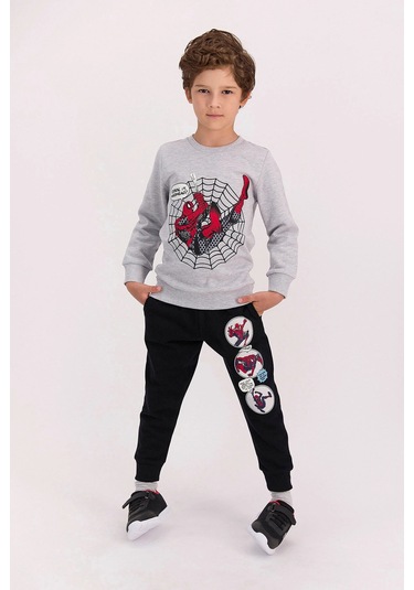 Spiderman Spıder-man Erkek Çocuk Eşofman Takımı D4620-3 22k Gri Melanj