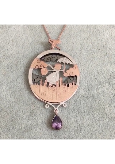 Elinde Valizi Kız Hayallerinin Peşinden Koş Gümüş Kolye