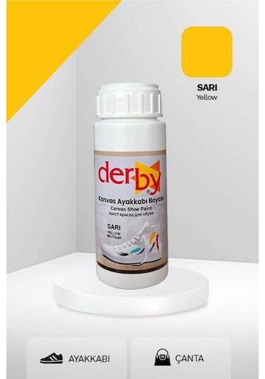 Derby Sarı Kanvas - Bez / Kumaş Ayakkabı Boyası 100 Ml