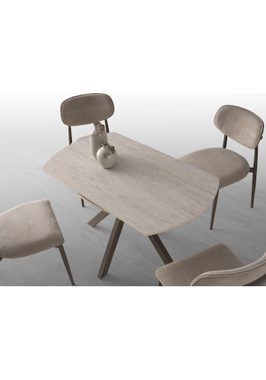 Nova T Yuvarlak Açılır Mutfak Masa Sandalye Takımı 70x120cm Krem