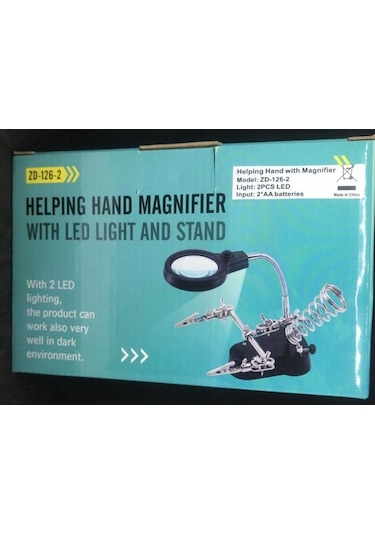 Büyüteçli 3. El Kart Tutuculu Havya Standı Zd 126-2 (Mg 16126A)