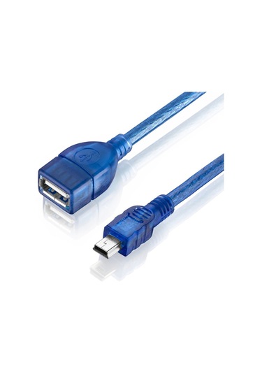 5 Pin Mini Usb Erkek - Usb Dişi Kablo 20Cm