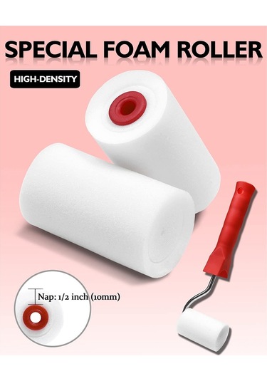 Xurunkeji Boya Tepsisi İle 16 Adet 5 Cm Küçük Boya Rulosu, Duvarlar, Dolaplar, El Sanatları, Rötuşlar İçin Ev Boyama Rulo Fırçası