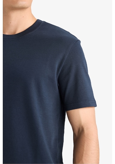 Defacto Regular Fit Bisiklet Yaka Kısa Kollu Tişört E7961ax25aunv64 Lacivert