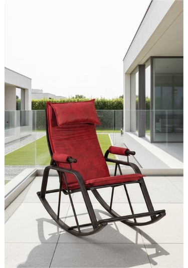 Sallanan Sandalye, Metal Ayaklı Tv Koltuğu, Sallanır Dinlenme Koltuğu, Demonte Sallanan Berjer Bordo