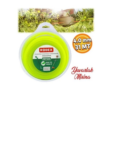 Rodex Tırpan Misinası Yeşil Yuvarlak 4.0mmx31m Blister