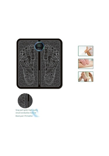 Didadodo Darbeli Ayak Masaj Yastığı Ems Masaj Pedikür Makinesi Usb Şarj Pedikür Seti - Siyah Şarj Siyah