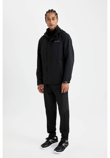 DeFactoFit Su İtici Mont Normal Kesim Kapüşonlu Fermuarlı Cepli C6047AX24AUBK81