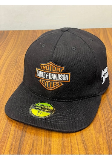Hamze Harley Davidson Cycles Hip Hop Snapback Rapper Şapka Cap Siyah