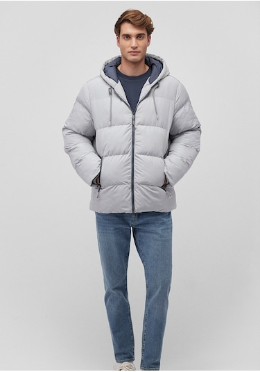 Mavi - Kapüşonlu Gri Şişme Mont 0110349-70075 Gri