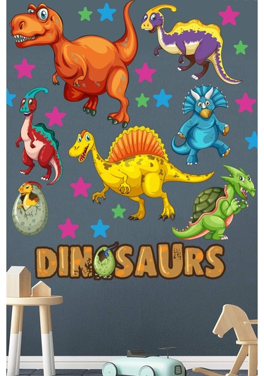 Dinozorlar Temalı Çocuk Odası Duvar Sticker Seti