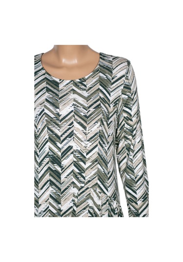 Barem Kadın Funda Belden Basene Büzgülü Penye Haki Elbise D58 Yeşil