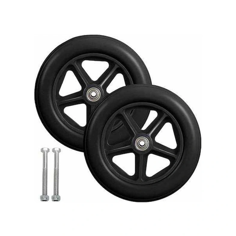 Fastbuy 8 Ön Teker, 2x Yedek Tekerlek, Kaymaz, 190mm Gri Siyah, Tekerlekli Sandalye/yürüteç Tekerlekleri -