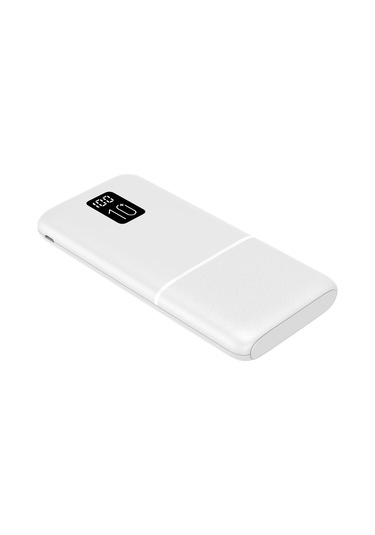 Led Ekranlı Slim 10000mah Powerbank Taşınabilir Şarj Cihazı Type-c / 2 Usb / 3 Port Çıkış / Output 2.1a Beyaz BEYAZ
