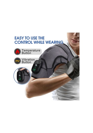 Elektrikli Omuz Isıtma Pedi 3 Mod Titreşim Omuz Diz Dirsek Rahatlama Kemer Type A Gray Avustralya Gri