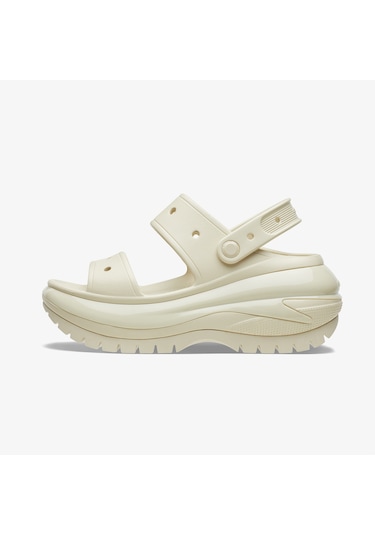 Crocs Classic Mega Crush Kadın Krem Sandalet Düz 207989 Krem