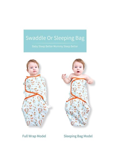 İnsular Bebek Kundak Şal Battaniye 2'li Paket Yumuşak Pamuklu Karikatür Desenli Koyu Mavi