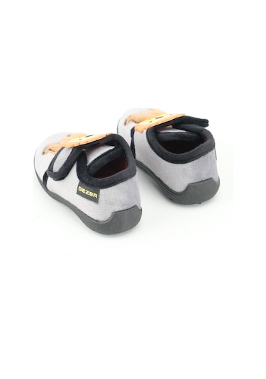 Gezer Erkek Çocuk Bebek Kışlık Cırtlı Ayarlanabilir Günlük Okul Kreş Panduf Ayakkabı Gri