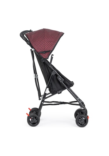 Moony Baby Mb108 Stork Kareli Bordo Baston Bebek Arabası Puset