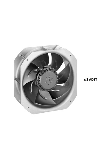 3'lü EBMPAPST 225x225x80 mm W2E200-HK38-01 230 AC Aksiyal Kompakt Fan