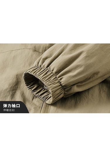 Ceket Basit Spor Fermuarlı Cep Bol Kesim Erkek Ceketi Siyah