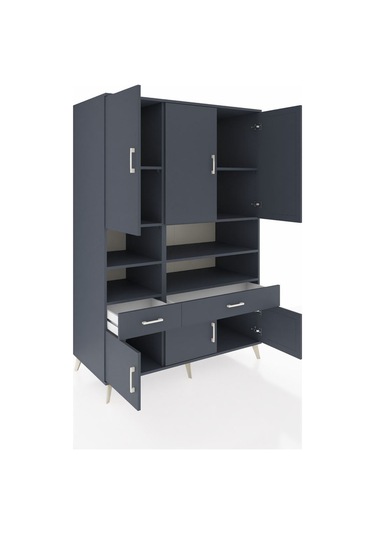 Kronos Dolap 8 Raflı 2 Çekmeceli 6 Kapaklı 132x59x195 Antrasit-antrasit/antrasit Antrasıt/antrasıt Kronos Dolap 8 Raflı 2 Çekmeceli 6 Kapaklı 132x59x195 Antrasit-antrasit/antrasit Antrasıt/antrasıt