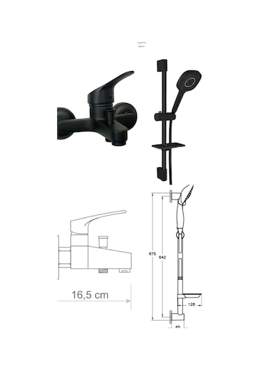Armour Armatür Banyo Bataryası Seti Siyah Siyah