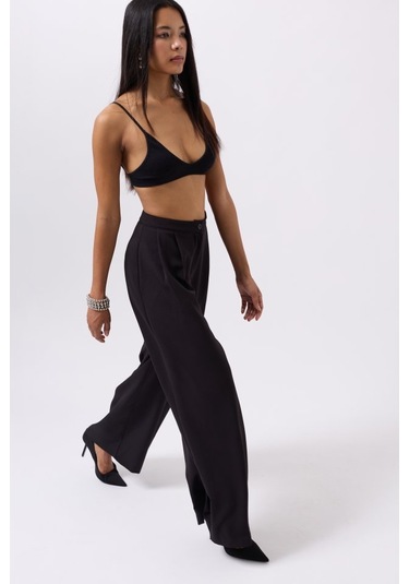 Munn Collection Casual Yüksek Bel Pantolon Siyah