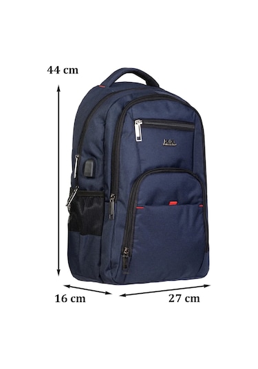 Dada Laptop Bölmeli 15.inç Su Geçirmez Kumaş Günlük Okul Sırt Çantası Lacivert