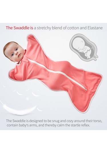 Maiyame 0-3 Ay Bebekler İçin Pamuklu Esnek Sarma Battaniyesi - Yumuşak, Nefes Alıcı Uyku Torbası, Mor Renk, M Bedeni 60cm Mor