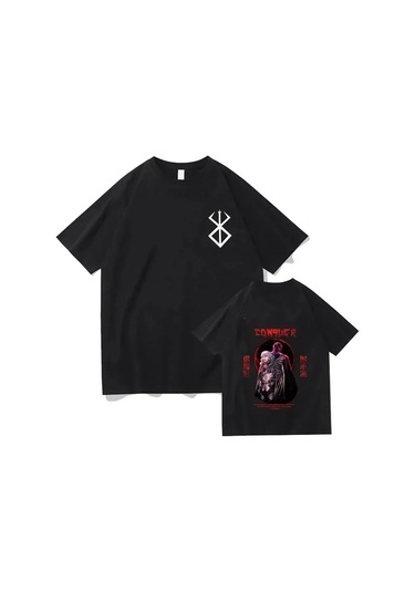Snapbuy Berserk T-shirt Guts Erkekler Kadın Pamuk Manga Anime Hip-hop Büyük Boy T Gömlekturuncu Turuncu