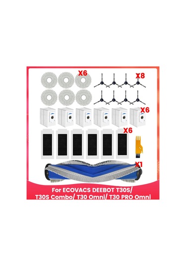 Xiaaokeji Robot Süpürge Aksesuarları Ana Yan Fırça Paspas Filtre Toz Torbaları