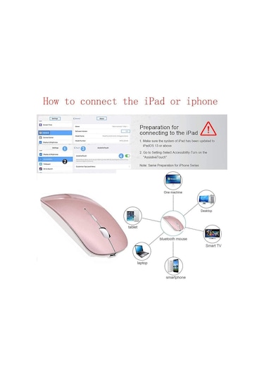 Bluetooth Fare, Macbook Pro İçin Kablosuz Fare, Dizüstü Bilgisayar Ve Pc Bilgisayar İçin Bluetooth Fare Gül Altını