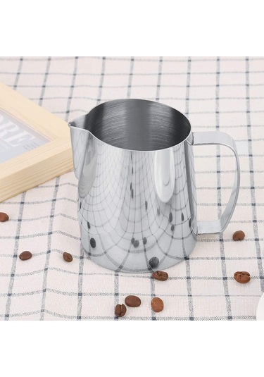 400ml Süt Köpürtücü, Metal Köpüren Bardak Paslanmaz Çelik Süt Buharlı Pot Kahve Latte Köpürtücü Kahve Barı Barista Araçları