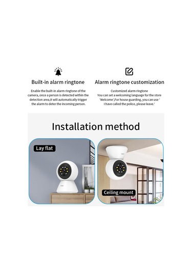 Geeksen Akıllı Ev İzleme Kamerası 1080p 5mp - İki Yönlü Konuşma, Enfrared Gece Görüşü, Hareket Algılama, 355 Dönüş, 256gb Tf Kart Desteği Eu Plug