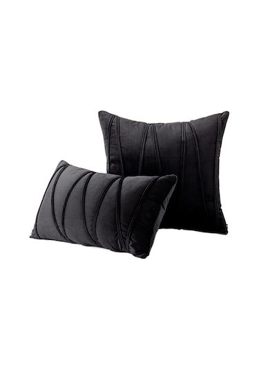 Siyah Yenı 18 "20" Kadife Düz Yumuşak Minder Örtüsü Atmak Yastık Kılıfı Kanepe Ev Dekor 50x50cm