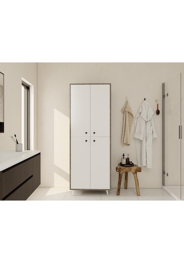 Vadi Çok Amaçlı Banyo/kiler Dolabı Hanoi-beyaz Renk Beyaz