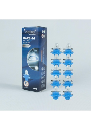 Delco U.s.a Bax8.4d 1.2w Duylu Gösterge Ampulü 12 Volt 10 Adet