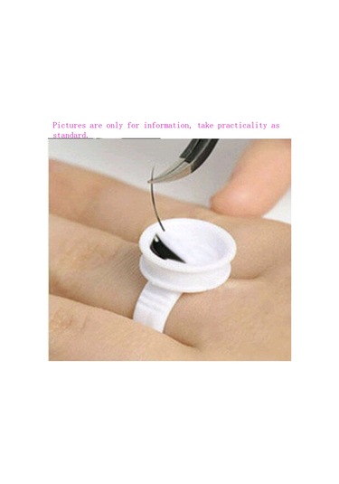 Kangvka 100 Adet Plastik Kirpik Talaşı Tutucu Yüzükleri - 1.3cm Dış Çap, 1.1cm İç Çap - Kirpik Uzatma Ve Kaş Dövme İşlemleri İçin Kolay Kullanım