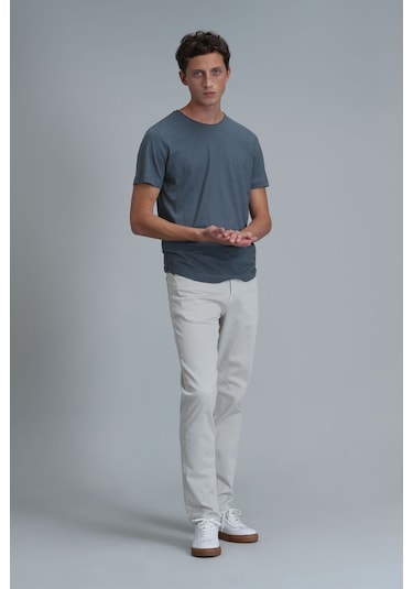 Lufian Erkek Junya Basic T-shirt 111020203 Nefti Gri
