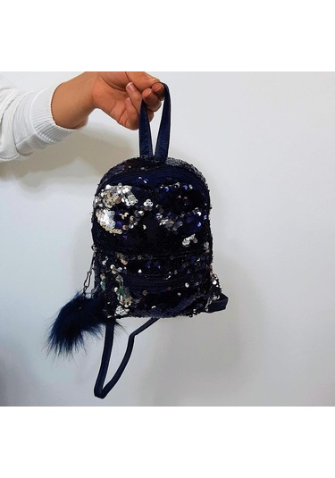 Fiyra Crn Lacivert Pullu Kız Çocuk Sırt Çantası 16cmx20cmx10cm Lacivert