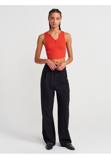 Dilvin 20844 Önü Düğmeli Top-k.kırmızı K.kırmızı