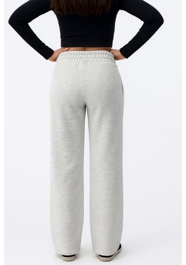 Axxel Kadın Krem Melanj İnterlok Eşofman Altı-p2273 Krem