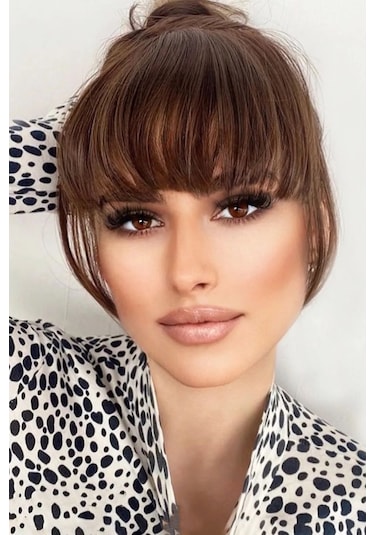 Caş Dekorasyon Takma Kahkül - Kızıl Kahve Balyaj - M2/33 - Uzun Kenarlı