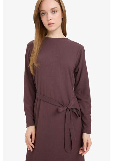 Defacto Regular Fit Bisiklet Yaka Bağlamalı Uzun Kollu Maxi Elbise D9063ax25spbn277 Kahve Defacto Regular Fit Bisiklet Yaka Bağlamalı Uzun Kollu Maxi Elbise D9063ax25spbn277 Kahve