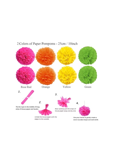 Yuntech01 Parti Dekorasyonu 20'li Set: Çok Renkli Kağıt Çıtçıt Ve Toplar - Düğün, Doğum Günü İçin Kolay Kurulumlu Renkli Dekor Paketi Çok Renkli