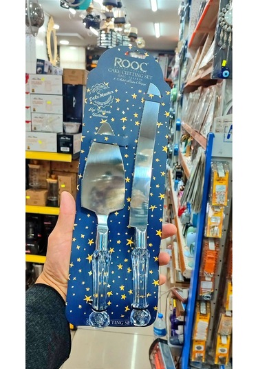 Lüks Pasta Kesme Bıçağı Ve Spatula Şeffaf